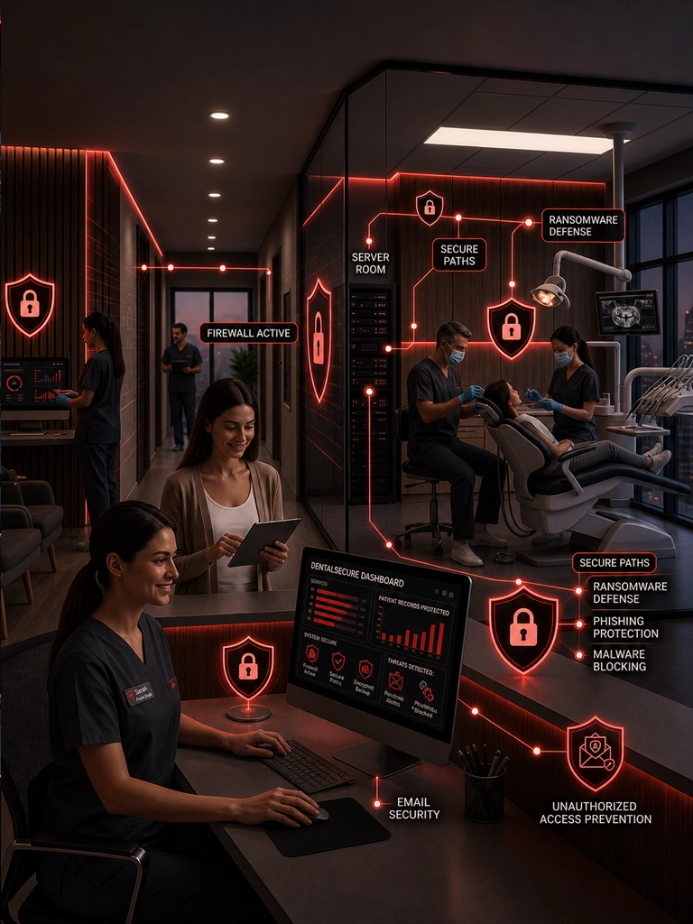 Cybersecurity protection for dental office workstations and patient data