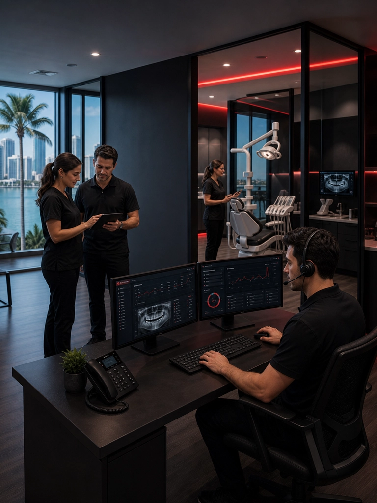 Dental IT support team helping a Miami dental practice