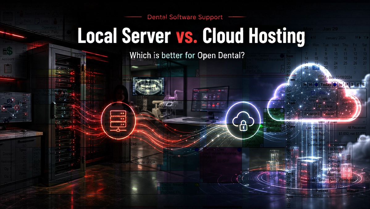 Comparison of local server and cloud hosting options for Open Dental