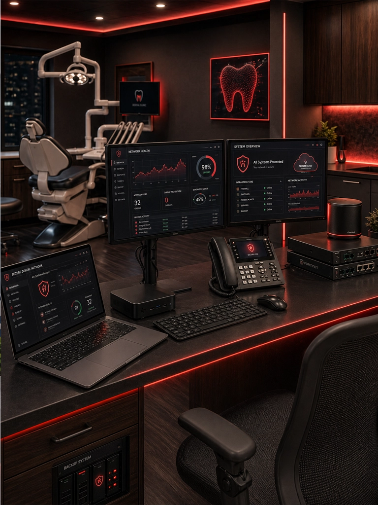 Modern dental office workstation setup for a technology refresh